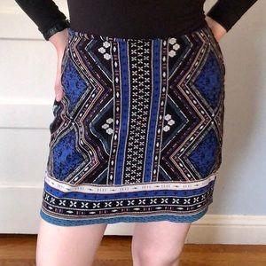 Skies Are Blue geo print miniskirt, size Medium